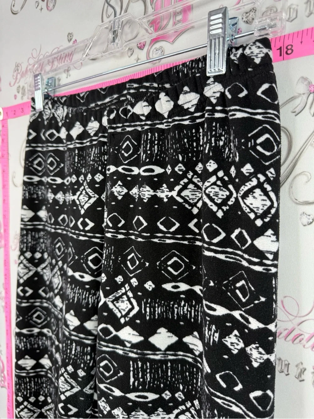 Just cozy fleece Black & White Aztec Print Leggings - Women's Stretch Leggings - Picture 4 of 8